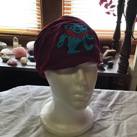 Grateful Dead Embroidered Dancing Bear Head Scarf - Picture 4 of 8